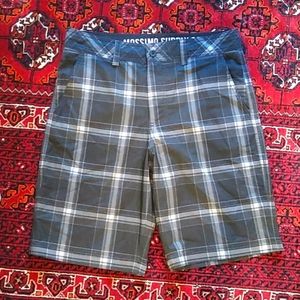 Missing Supply Co. Hybrid Short, Black and Gray Plaid Mens Sz 30